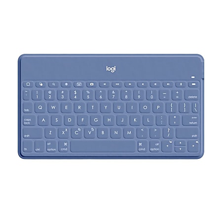 Logitech Keys-To-Go Keyboard - Wireless Connectivity -  iPad, iPhone, Apple TV - iOS - Scissors Keyswitch - Smoky Blue