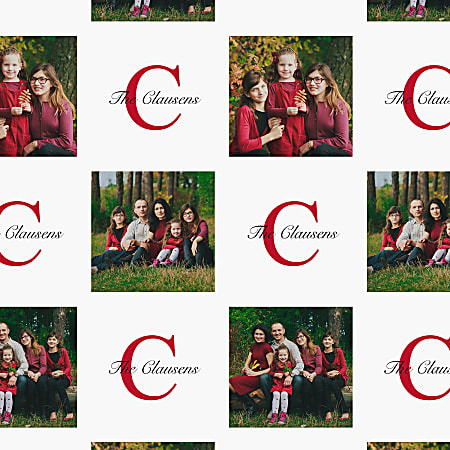 Custom Full-Color Gloss Finish Wrapping Paper, Standard Roll, 7' x 29-1/4", All Occasion Initial Greetings With Photos