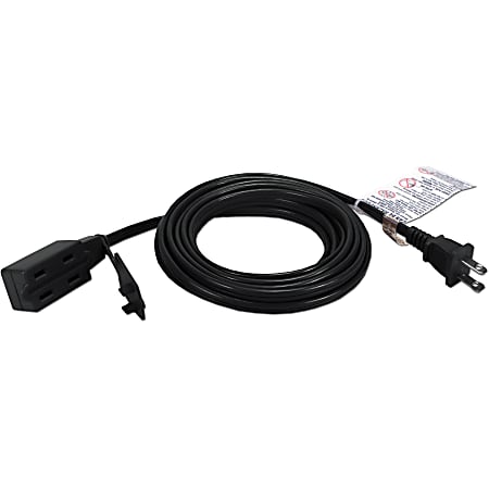 QVS 3-Outlet 2-Prong 15ft Power Extension Cord - 3x AC Power - 15 ft Cord - 13 A Current - 125 V AC Voltage - PC2PX15