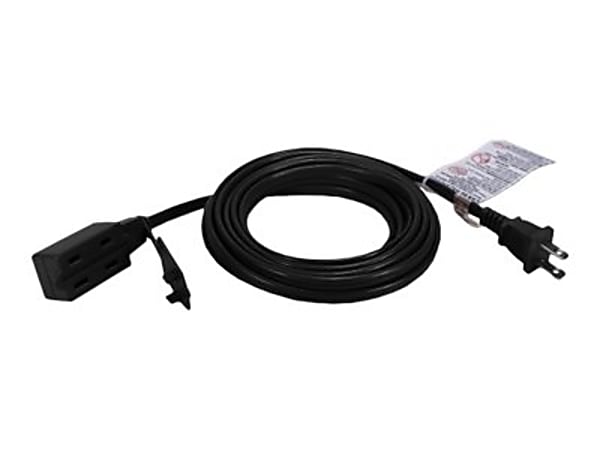 QVS 3-Outlet 2-Prong 15ft Power Extension Cord - 3x AC Power - 15 ft Cord - 13 A Current - 125 V AC Voltage - PC2PX15