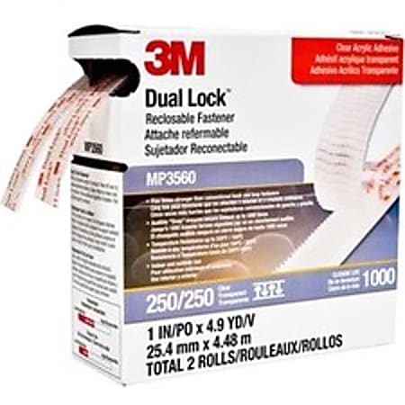 3M™ Dual Lock™ Reclosable Fastener Tape, MP-3560, 1" x 15', Clear