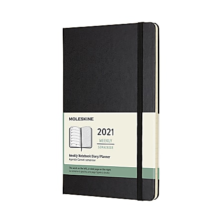 Moleskine Hard Cover Weekly Planner, 5" x 8-1/4", Black, January to December 2021, 8053853606426
