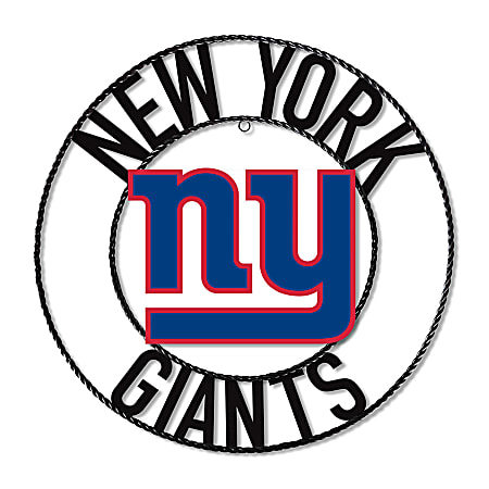 Imperial NFL Wrought Iron Wall Art, 24"H x 24"W x 1/2"D, New York Giants