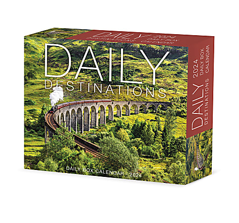 2024 Willow Creek Press Page-A-Day Daily Desk Calendar, 5" x 6", Daily Destinations, January To December