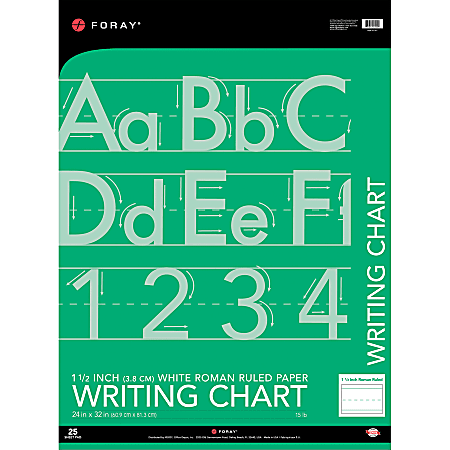 FORAY® Chart Tablet, 1 1/2" Ruled, 24" x 32", Pad Of 25 Sheets