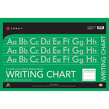 FORAY® Chart Tablet, 1 1/2" Ruled, 24" x 16", Pad Of 25 Sheets