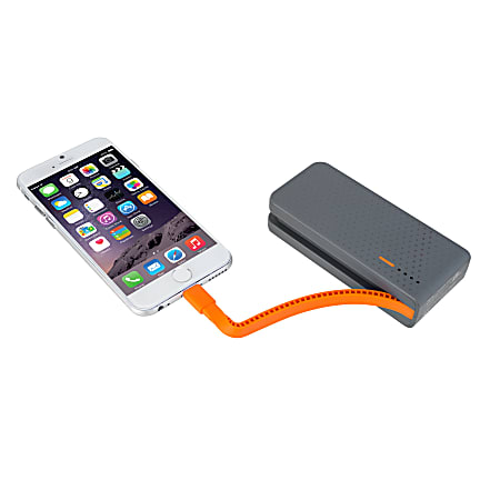 iHome OMNI: 3,000 mAh Powerbank With Attached Lightning Cable, Orange