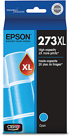 Epson® 273XL Claria® Premium High-Yield Cyan Ink Cartridge, T273XL220-S