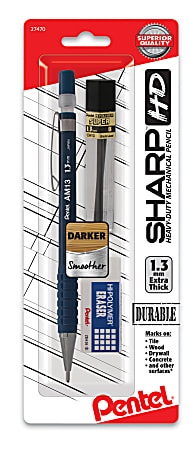 Pentel® Sharp® Mechanical Pencil Combo, 1.3mm, HB Lead, Blue Barrel