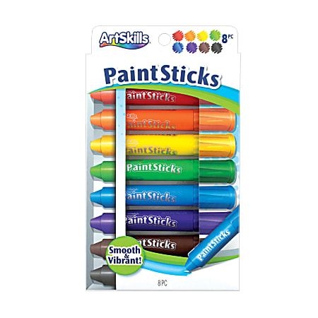 Artskills® Paint Sticks, 0.14 Oz, Assorted Colors, Pack Of 8