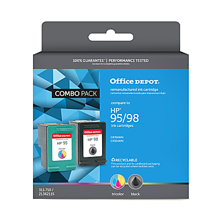 Office Depot Brand Remanufactured Black And Tri Color Ink Cartridge Replacement For HP 95 98 Pack Of 2 OD295 98A ODP Business Solutions