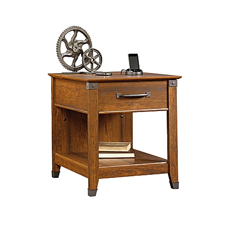 Sauder® Carson Forge SmartCenter® Charging Side Table, 24 5/8"H x 22 1/8"W x 25 5/8"D, Washington Cherry