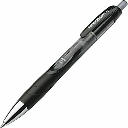 SKILCRAFT Vista Retractable Security Gel Pen Fine Point Black