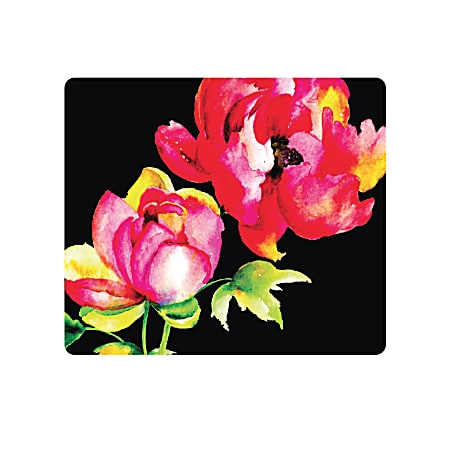 OTM Essentials Mouse Pad, Brilliant Bloom, 10" x 9.13", Black, PV1BM-FLR-04