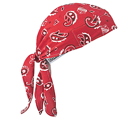 Ergodyne Chill-Its® 6615 High-Performance Dew Rags, Red Western, Pack Of 6 Dew Rags