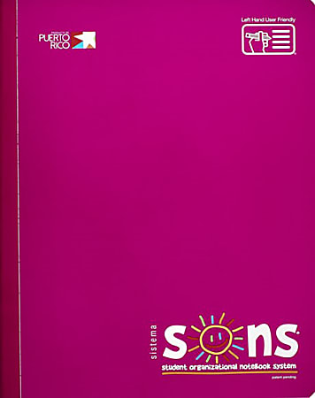 SONS System Journal-Style Notebooks, 9-3/4" x 7-1/2", 1 Subject, Primary Rule, 200 Sheets, Violet