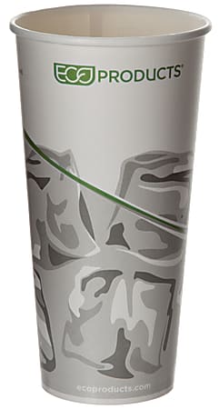 Eco-Products Double-Sided PLA Paper Cold Cups, 22 Oz, Multicolor, Pack Of 1,000 Cups