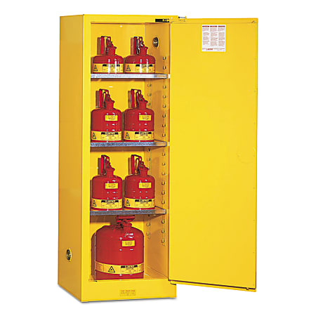 Yellow Slimline Safety Cabinets, Self-Closing Cabinet, 22 Gallon