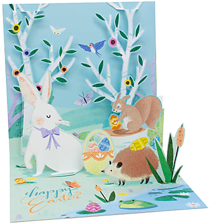 Up With Paper Easter Pop-Up Greeting Card With Envelope, 5-1/4" x 5-1/4", Easter Meadow