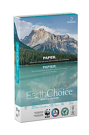 Domtar EarthChoice® Office Paper, Legal Size Paper, 20 Lb, FSC Certified, Ream Of 500 Sheets