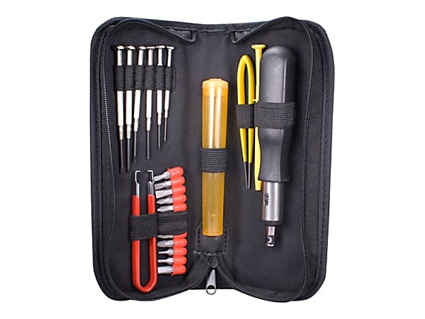 QVS 23pcs Computer Maintenance Tool Kit with Precision Screwdrivers - Tool kit - black