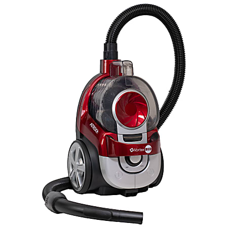 Atrix Vortex Bagless Canister Vacuum With HEPA Filtration, Red