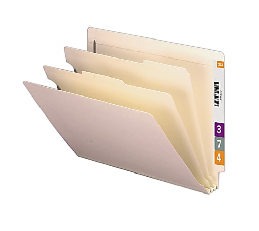 Smead® End-Tab Classification Folders With Dividers, Letter Size, Manila, Box Of 10