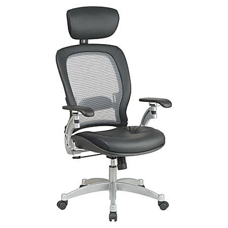 Office Star Professional AirGrid Bonded Leather High Back Chair With ...