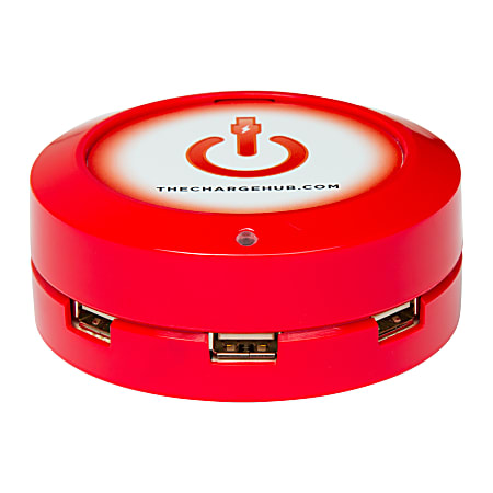 ChargeHub X3 3-Port USB Charger, Red, CRGRD-X3-003