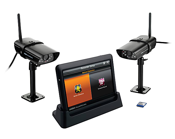 Uniden G755 Guardian Digital Video Surveillance System With 2 Indoor/Outdoor Cameras And 7" Touch Screen LCD Monitor