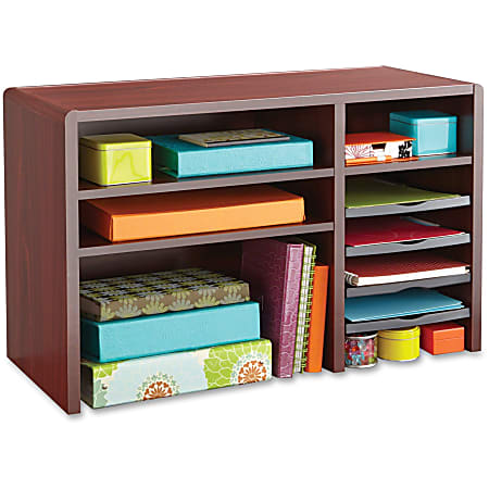 Safco® Desktop Organizer, Mahogany