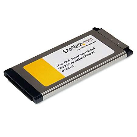 StarTech.com 1 Port Flush Mount ExpressCard SuperSpeed USB 3.0 Card Adapter with UASP Support - Add a USB 3.0 port connection that inserts flush into a laptop ExpressCard slot - slim usb 3.0 expresscard