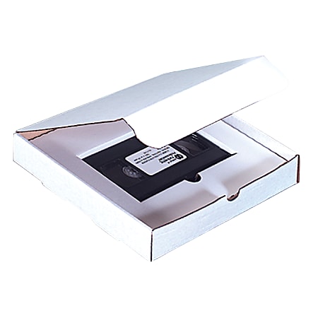 B O X Packaging 57% Recycled Single VHS Tape And Literature Mailers, 11 1/8"H x 8 3/4"W x 3"D, White, Pack Of 50