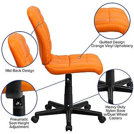 Flash Furniture Quilted Vinyl Mid Back Swivel Task Chair