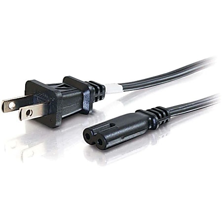 C2G 6ft Power Cord - Non Polarized Power Cord - NEMA 1-15P to IEC320C7 - 6ft
