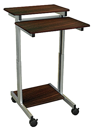 Luxor Standup Desk, 46"H x 24"W x 29"D, Dark Walnut