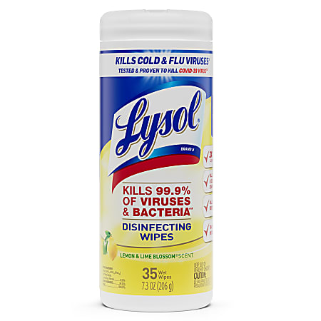 Lysol® Disinfecting Wipes, Lemon & Lime Blossom Scent,