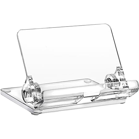 Kantek Acrylic Mobile Phone Stand - Portrait, Landscape - Acrylic - Clear - Adjustable Angle, Foldable, Non-skid Feet - 1 Each