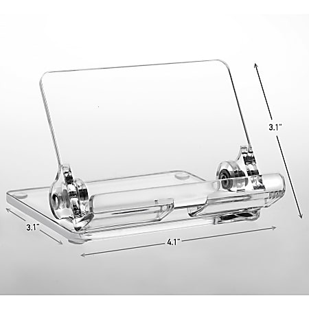 Kantek Acrylic Mobile Phone Stand - Portrait, Landscape - Acrylic - Clear - Adjustable Angle, Foldable, Non-skid Feet Kantek Acrylic Mobile Phone Stand - Portrait, Landscape - Acrylic - Clear - Adjustable Angle, Foldable, Non-skid Feet