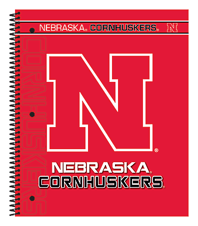 Markings by C.R. Gibson® Notebook, 9 1/8" x 11", 3 Subject, College Ruled, 300 Pages (150 Sheets), Nebraska Cornhuskers