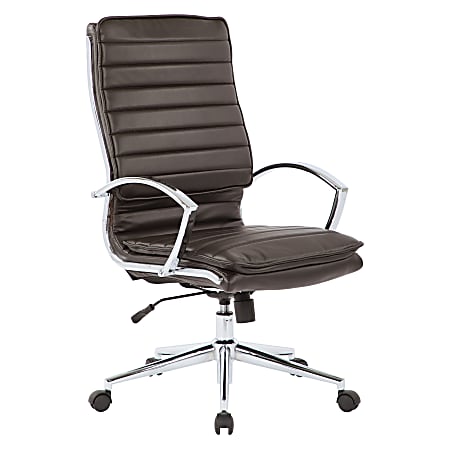 Office Star™ Pro-Line II™ SPX Bonded Leather High-Back Chair, Espresso/Chrome