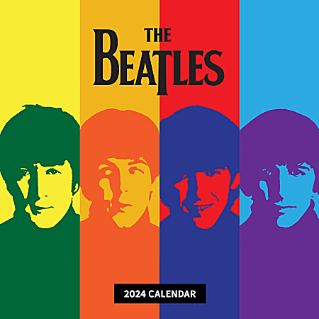 2024 TF Publishing Art & Design Wall Calendar, 12" x 12", Red & Blue the Beatles, January To December