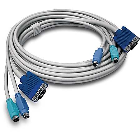 TRENDnet PS2 VGA Combo KVM Male to Male Cable, 10 Feet, Connect with TRENDnet KVM Switches, Keyboard & Mouse: PS/2 type 6-pin mini Din. Monitor: 15-pin HDDB type, TK-C10 - 10-feet KVM cable