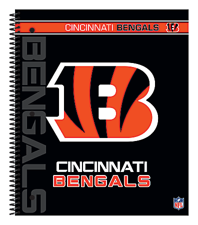 Markings by C.R. Gibson® Notebook, 9 1/8" x 11", 3 Subject, College Ruled, 300 Pages (150 Sheets), Cincinnati Bengals