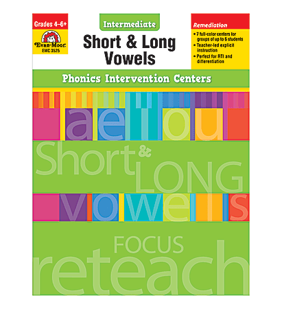 Evan-Moor® Phonics Intervention Center, Short And Long Vowels, Grades 4-6