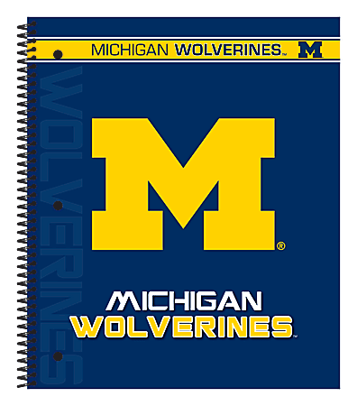 Markings by C.R. Gibson® Notebook, 9 1/8" x 11", 3 Subject, College Ruled, 300 Pages (150 Sheets), Michigan Wolverines