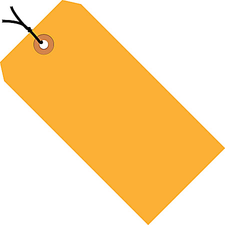 Office Depot® Brand Fluorescent Prestrung Shipping Tags, #8, 6 1/4" x 3 1/8", Orange, Box Of 1,000