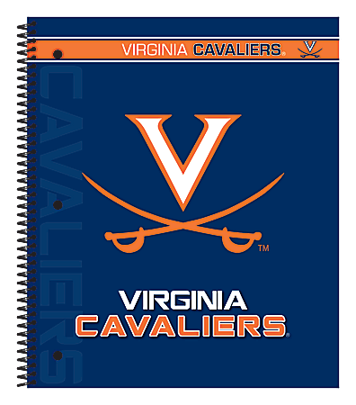 Markings by C.R. Gibson® Notebook, 9 1/8" x 11", 3 Subject, College Ruled, 300 Pages (150 Sheets), Virginia Cavaliers