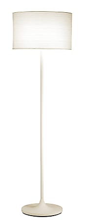 Adesso® Oslo Floor Lamp, 60"H, White Shade/White Base