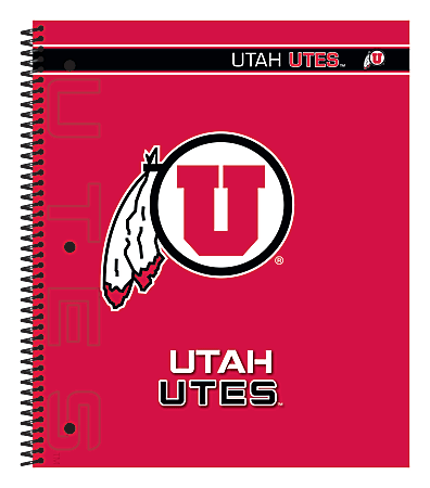 Markings by C.R. Gibson® Notebook, 9 1/8" x 11", 3 Subject, College Ruled, 300 Pages (150 Sheets), Utah Utes